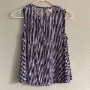 Striped blue and white sleeveless Old Navy blouse